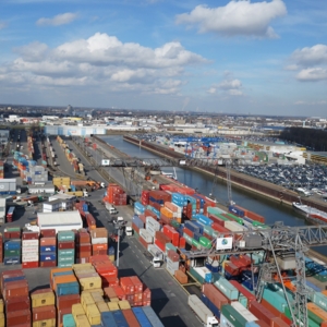 Foto des Hafen in Neuss aus der Vogelperspektive
